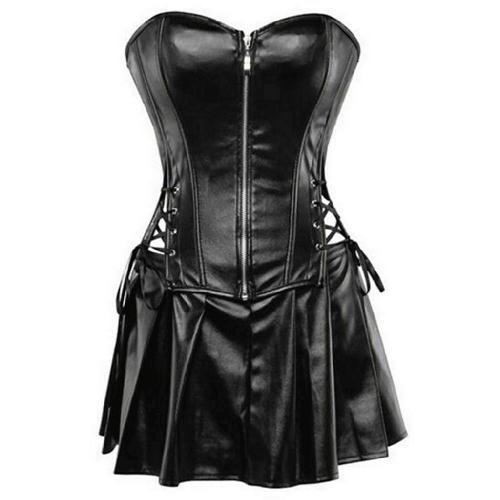 Women's Real Leather Laceup Corset Vest