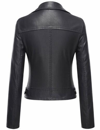 Womens Retro Cafe Racer Motorcycle Black Leather Biker Jacket - LuxurenaMall