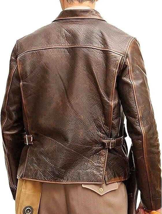 Men's Raiders of The Lost Ark Distressed Brown Leather Jacket