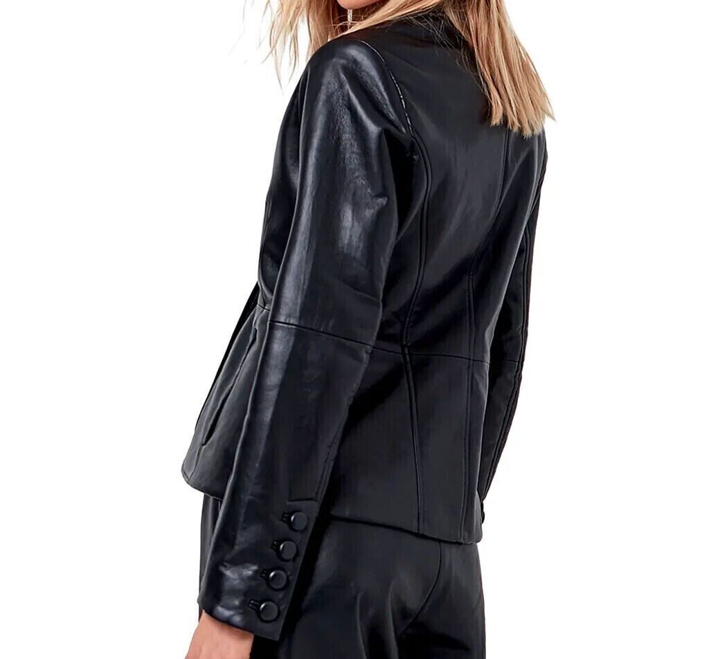 Women's Soft Leather Motorcycle Slim fit Biker Jacket/Coat/Blazer